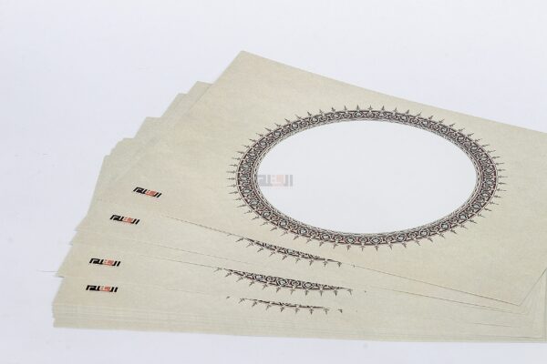 Round-shaped ornamented coated paper